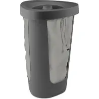 Rotho Collecteur de bouteilles consignées Fabu 50 L - avec 2 sacs en tissu - support 40,0 x 40,0 x 62,1 cm - porte-sacs avec couvercle