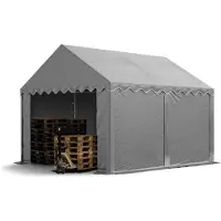 TOOLPORT Tente de stockage 3x4 m abri bâche PVC 700 N imperméable gris