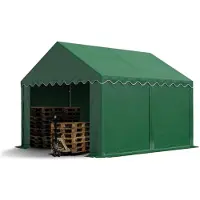 TOOLPORT Tente de stockage 3x4 m abri bâche PVC 700 N imperméable vert foncé