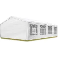 TOOLPORT Tente de réception 5x8 m pavillon Blanc bâche PE 350 N imperméable Tente de Jardin