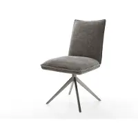 DELIFE Chaise-pivotante Lelio-Flex bouclé doux couleur boue pied croisé large grafiete pivotement sur 360° fonction bascule resorts ensachés