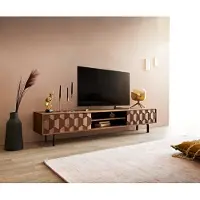 DELIFE Buffet bas Fevo 200 cm acacia marron 2 portes Pied-L