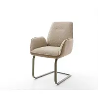 DELIFE Cantilever Zoa-Flex tissu mixte couleur boue pied cantilever plat aspect titane ressorts ensachés