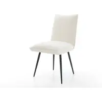 DELIFE Chaise-de-salle-à-manger Lelio-Flex bouclé doux beige 4 pieds coniques noir resorts ensachés