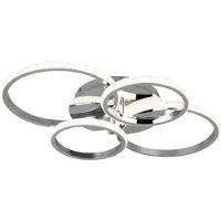 TRIO Plafonnier quadruple anneau moderne argenté CIRES LED 27W RL