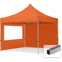TOOLPORT 3x3 m Tonnelle pliante Alu, PES 700, côtés panoramiques, orange