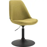 CLP Chaise de salle à manger Maverick en tissu, pivotante et réglable en hauteur en continu, couleur verte, piètement noir