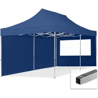 TOOLPORT 3x6 m Tonnelle pliante Alu, PES 700, côtés panoramiques, bleu foncé