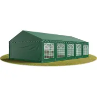 TOOLPORT 5x10 m Tente de réception / Barnum vert foncé toile de haute qualité PVC 700 N
