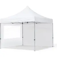 TOOLPORT 3x3 m Tonnelle pliante Alu, PES 700, côtés panoramiques, blanc