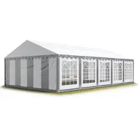 TOOLPORT 4x10 m Tente de réception / Barnum gris-blanc toile de haute qualité PVC 700 N