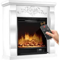 Kesser Cheminée électrique sur pied, effet de flamme 3D LED, 1800W, avec programmateur hebdomadaire et thermostat