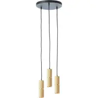 Brilliant Suspension , 3 lumières, modèle Marty, noire, IP20, culot GU10, variateur intégré, ampoule LED incluse et remplaçable