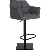CLP Tabouret de bar Damaso avec revêtement en feutre, pivotant et réglable en hauteur, charge maximale 240 kg, couleur gris, piètement noir