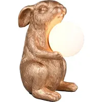 TRIO Lampe de table, figurine, doré, interrupteur à cordon, H 28 cm