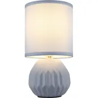 Globo Lampe de table, céramique, textile, bleu, H 23 cm