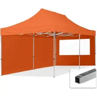 TOOLPORT 3x6 m Tonnelle pliante Alu, PES 700, côtés panoramiques, orange