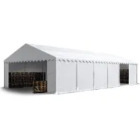 TOOLPORT Tente de stockage 6x12 m abri bâche PVC 700 N imperméable blanc