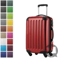 Hauptstadtkoffer Alex - Valise bagage à main avec extension trolley cabine 4 roulettes, bagage de bord pour chaque compagnie aérienne, trolley de voyage taille S coque dure brillante, 55 cm, 42 litres,Rouge