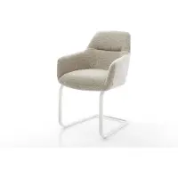 DELIFE Cantilever Pejo-Flex tissu tissé doux beige pied cantilever plat blanc resorts ensachés