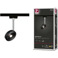 Paulmann Spot URail Discus 1x5W noir mat chromé 230 V, 2700 K, dimmable