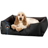 BedDog Lupi Lit Pour Chien, Panier Corbeille, Coussin De Chien [M Env. 70x55cm, Black-Field (Noir/Brun)]