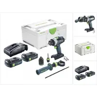 Festool TPC 18/4 I-Basic Perceuse-visseuse à percussion sans fil 18 V 75 Nm Brushless + 2x batterie 3,0 Ah + chargeur + Systainer