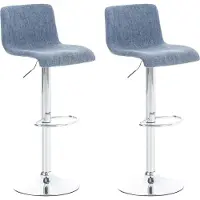 CLP lot de 2 tabourets de bar Hoover tissu chromé