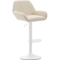 CLP Tabouret de bar Braga similicuir blanc