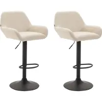 CLP lot de 2 tabourets de bar Braga en similicuir noir