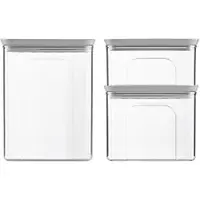 OEM Verres rectangulaires Tosca Blanc/Gris pierre, lot de 3