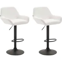 CLP lot de 2 tabourets de bar Braga en similicuir noir