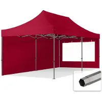 TOOLPORT 3x6 m Tonnelle pliante Acier, PES 750, côtés panoramiques, rouge