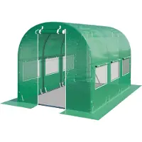 TOOLPORT Serre de Jardin Serre Tunnel Plastique Robuste 2x3m - Bâche PE 180g/m² vert transparent