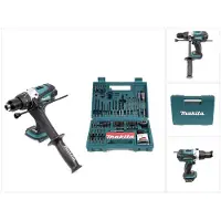 Makita DHP 458 Z Perceuse-visseuse à percussion sans fil 18V 91Nm + 100 pièces de Faises et Trépans pour perceuse
