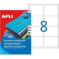 APLI - Polyester - adhésif permanent - translucide - 99.1 x 67.7 mm 8 étiquette(s) (8 feuille(s) x 8 étiquettes