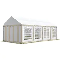 TOOLPORT 4x8 m Tente de réception / Barnum beige-blanc toile de haute qualité PVC 700 N