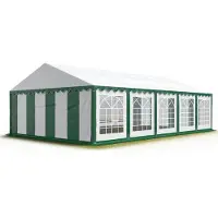 Profizelt24 TOOLPORT 5x10 m Tente de réception / Barnum vert-blanc toile de haute qualité PVC 700 N