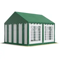TOOLPORT 4x4 m Tente de réception / Barnum vert-blanc toile de haute qualité PVC 700 N