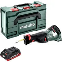 Metabo SSEP 18 LT Scie sabre sans fil 18 V 32 mm + 1x batterie LiHD 4,0 Ah + Metabox - sans chargeur