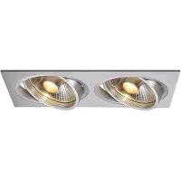 SLV NOUVEAU TRIA II ES111 downlight, carré, aluminium, spot encastré 2fl