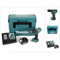 Makita DHP 483 RT1J 18 V Li-Ion Brushless Perceuse visseuse à percussion sans fil avec boîtier Makpac + 1x Batterie BL 1850 5,0 Ah + Chargeur DC18RC