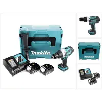 Makita Perceuse-visseuse sans fil DDF 458 RFJ 18V 91 Nm en Makpac avec 2x 3,0 Ah batterie et chargeur