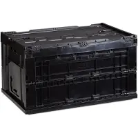 Relaxdays 10022590_46 Klappbox 60,0 l schwarz 58,5 x 39,5 x 32,5 cm