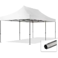 TOOLPORT 3x6 m Tonnelle pliante Acier, PES 750, blanc