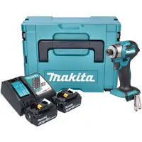 Makita DTD 173 RGJ Clé à choc sans fil 18 V 180 Nm 1/4" Brushless + 2x batterie 6,0 Ah + chargeur + Makpac