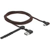 DeLOCK EASY-USB 2.0 Kabel Typ-A Stecker zu USB Type-C Stecker gewinkelt links / rechts 1,5 m schwarz