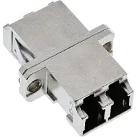 InLine 89989M Fibre optique couplage métal, Duplex LC/LC, multimode, douille céramique, pour montage encastré