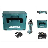 Makita DCO 180 G1J Affleureuse pour plaque de plâtre sans fil 18 V, 30.000 U/min + 1x Batterie 6,0 Ah + Coffret Makpac - sans chargeur