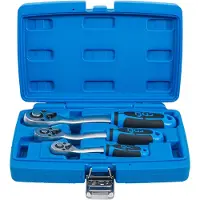 Bgs Jeu de cliquets réversibles à denture fine 6,3 mm (1/4") - 10 mm (3/8") - 12,5 mm (1/2") 3pcs - 621